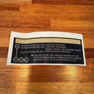 4 x 4 Instruction decal post 83 model