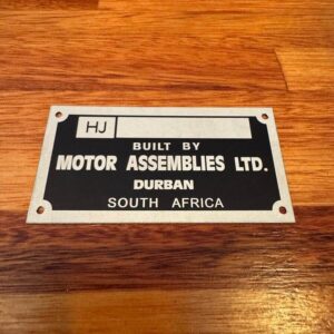 Motor Assemblies Dataplate