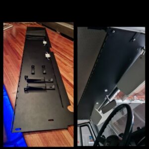 Overhead console with 2 led lights bottom wiper model -fine grain powdercoated