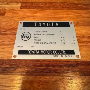 Pre 74 1F Engine data plate