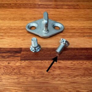 Striker to door screw each