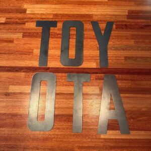 Styleside loadbin Toyota metal letters