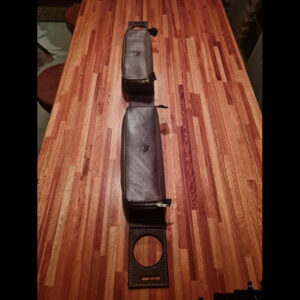 Leather and canvas dash tray bag set