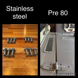 Bonnet hinge screw set pre 80 stainless steel 12 of