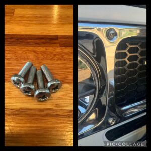 Post 80 square bezel stainless steel screw set of 4