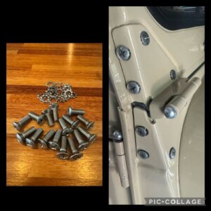 Windscreen Hinge screws pre 78 set of 16 imported